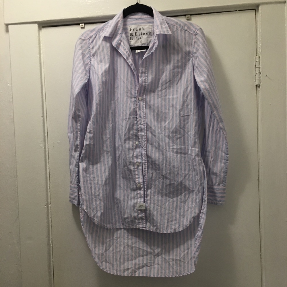 Frank & Eileen pink/blue thin stripe Grayson NWOT - Picture 2 of 13